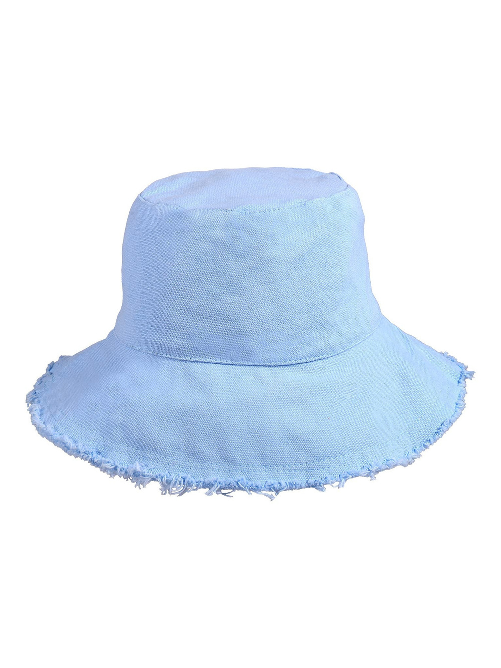 Sun Hats for Women Summer Casual Wide Brim Cotton Bucket Hat | Blue | Size OS
